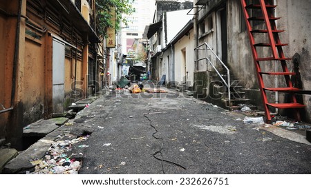 Inner City Alley Background Royalty-Free Stock Photo #232626751