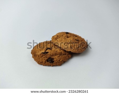 Chocolate chip cookies, Oatmeal Raisin Cookie isolated on a white background