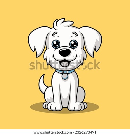 Cute dog cartoon character vector illustration