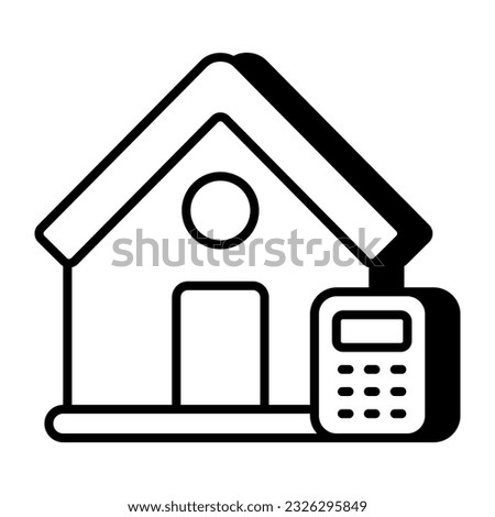 An editable design icon of home calculation