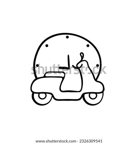 Food Delivery Icon. Motorcycle, watch, delivery, transportation, on time. Vector black line icon