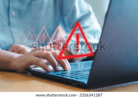 System hacked alert after cyber attack on computer network. compromised information concept. internet virus cyber security and cybercrime. hackers to steal the information is a cybercriminal  Royalty-Free Stock Photo #2326341287