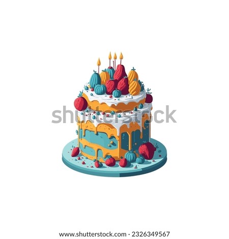 Very nice Birthday Cake vector, Birthday Cake illustration.