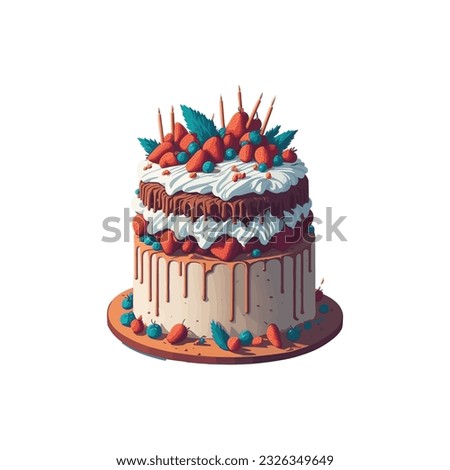 Very nice Birthday Cake vector, Birthday Cake illustration.