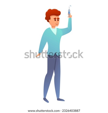 Veterinary syringe icon. Cartoon of veterinary syringe icon for web design isolated on white background