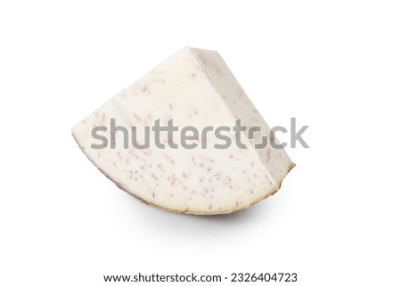 Taro, Sliced taro root isolated on white background 