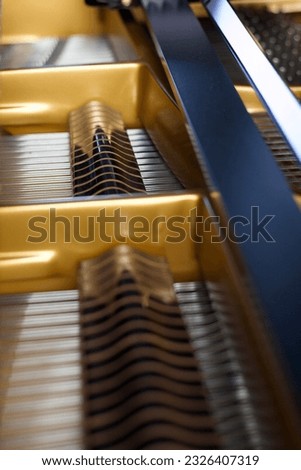 Inside Grand Piano golden mechanic 
