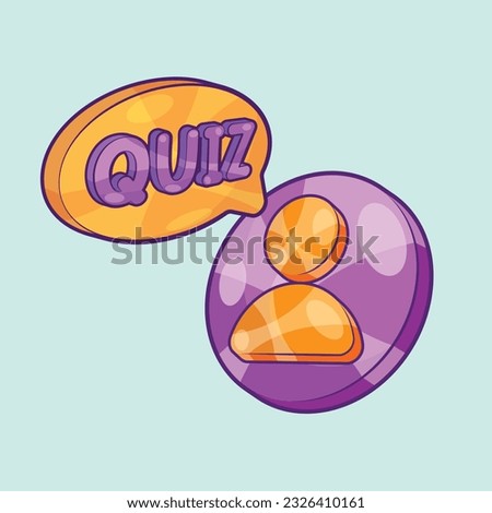 Isometric Quiz Bubble with User Symbol Vector Illustration