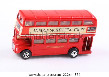 London Double-Decker Bus isolated on white Background