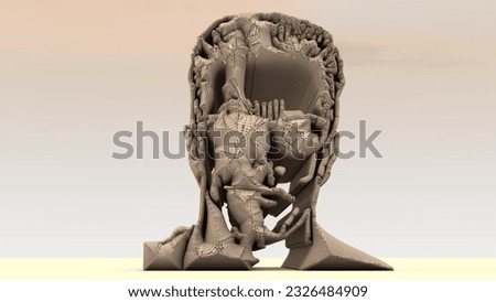 3D architectural illustrated representation of human busts. Extremely dense mesh when viewed at highest dimensions.