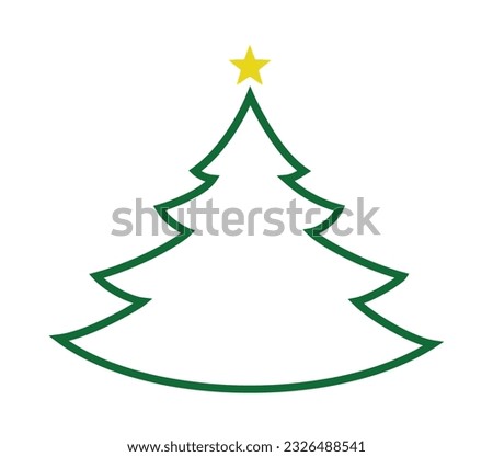 Christmas tree outline with comet
