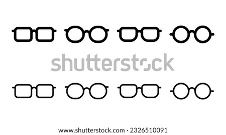 Glasses icon set illustration. Glasses sign and symbol