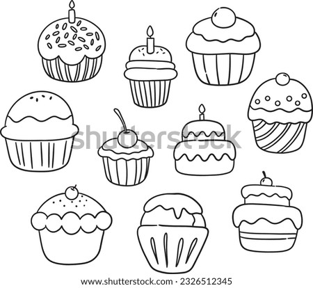 Cake cupcake bakery cream drawing