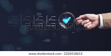 Accountant showing office document auditing concept ,plan review process and assess correctness ,Management of important document storage of organization ,document system ,accountant Audit documents Royalty-Free Stock Photo #2326518613