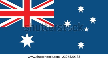 The flag of Australia. Flag icon. Standard color. Standard size. A rectangular flag. Computer illustration. Digital illustration. Vector illustration.