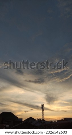 Maghrib sky in Banjarmasin, South Kalimantan Royalty-Free Stock Photo #2326542603