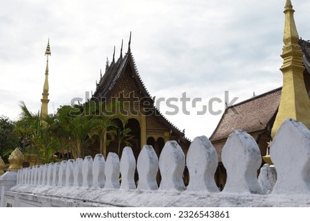 View of the old temple and colonial building style in Luang Prabang, Laos. Picture took on Nov 2022 during day time.