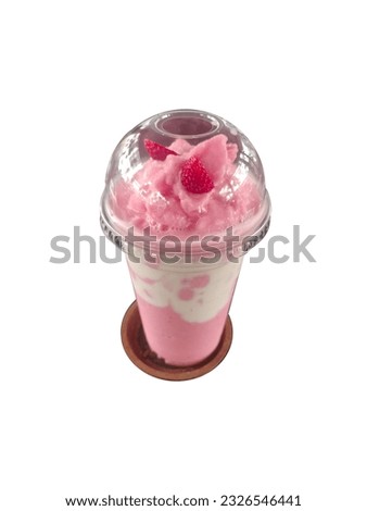 strawberry smoothie on white background