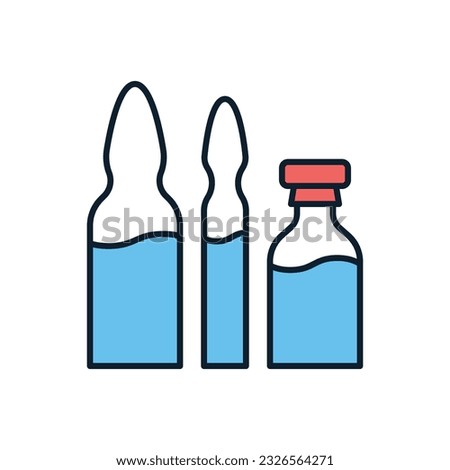 Ampoule and Vial Related Vector Line Icon Set. Drugs. Isolated on White Background. Editable Stroke