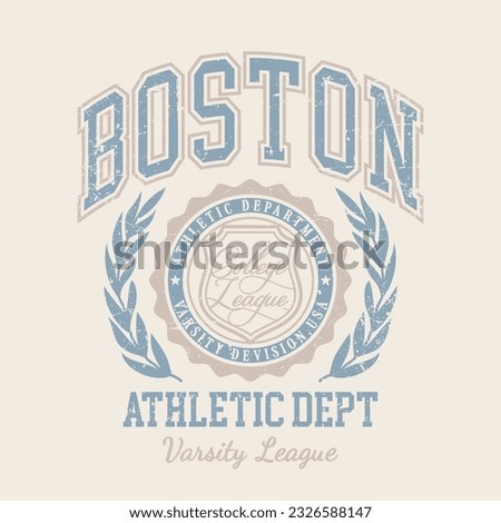 Vector artwork in varsity vintage style. Texture is removable. Royalty-Free Stock Photo #2326588147