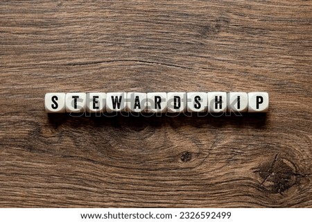 Stewardship - word concept on building blocks, text, letters Royalty-Free Stock Photo #2326592499