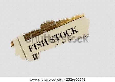 Fish Stock recipe title for a dish main course with ingredients with overlay