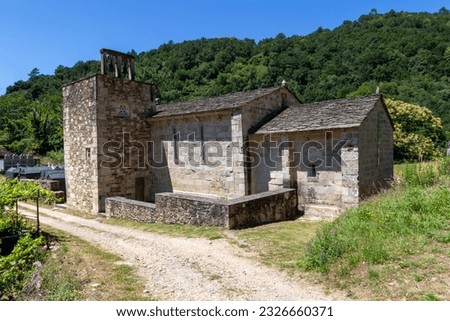 Romanesque church of Santo Estevo de Atán (12th-13th centuries). Ribeira Sacra, Lugo, Spain.