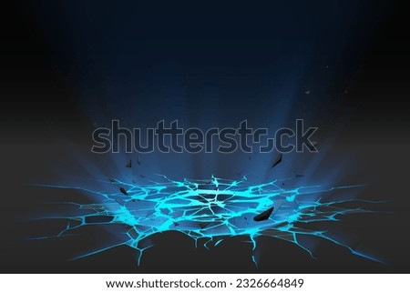 Crack on ground with light effect Royalty-Free Stock Photo #2326664849