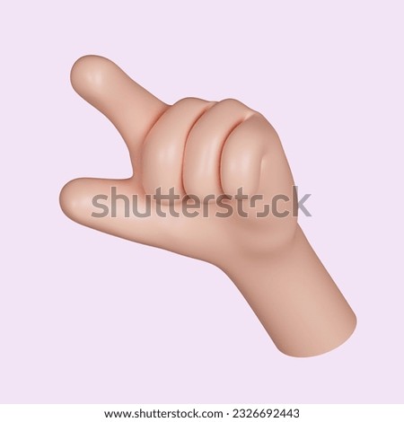 3d hand pointing gesture. Touch or click icon. Alternate pointer to select the correct target. icon isolated on pink background. 3d rendering illustration. Clipping path..