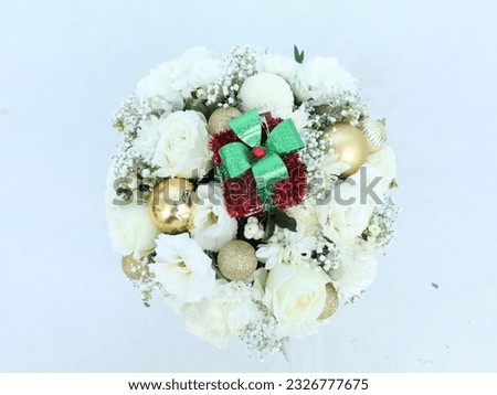Circle of yellow flower and mix color in white background