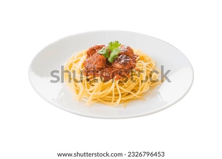 Isolate picture white background  of spaghetti