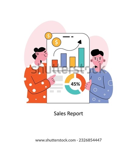 Sales report Flat Style Design Vector illustration. Stock illustration