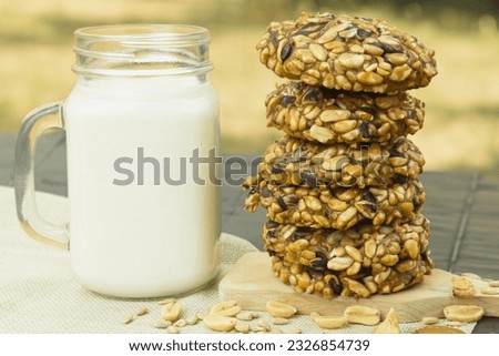 Cookies with seeds and nuts. Oatmeal cookies with seeds and dried fruits