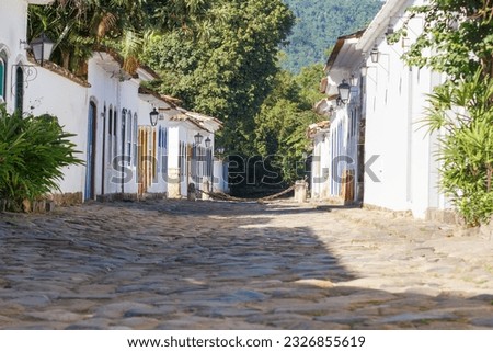 view of the historical center of the city of paraty in rio de janeiro Brazil.
