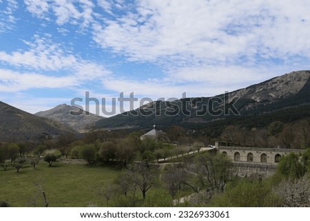 The El Escorial's garden an ancient exclusive space for the Spanish Royal Family today is a relax place for visitors and locals of Madrid Sierra.