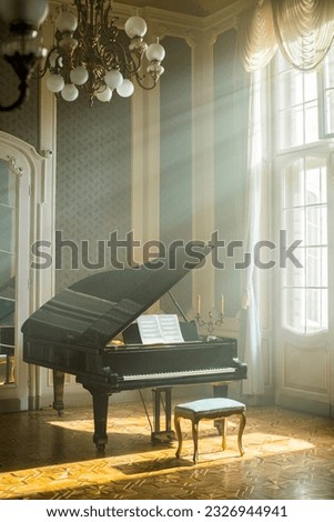 piano in the interior for a musical background