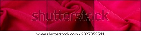 red silk fabric with grunge surface texture fine grained and blush satin texture beautiful soft natural blur pattern on silk panorama