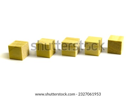 Blank wooden block cubes on a white background for your text with free space for business concept template and banner.