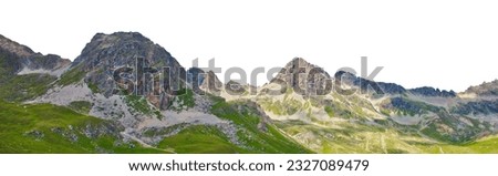 Beautiful Mountain landscape photography isolated on white background.