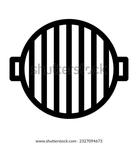 The BBQ grill grate icon depicts a metal grilling surface with evenly spaced bars or grids. Royalty-Free Stock Photo #2327094673