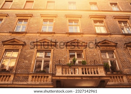 Facade of old building in centre of Budapest ,Hungary. High quality photo