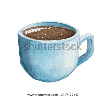 a cup of espresso. watercolor illustration of coffee for restaurants, coffee shops and cafe menus