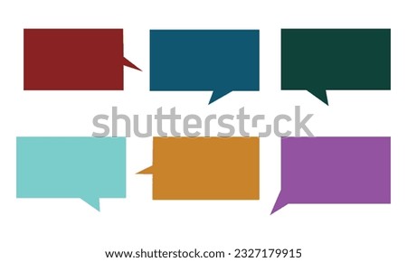 Big set of dialog boxes different variants drawn by hand. Vector flat illustrations. Collection pastel color doodle for talk, dialogue, decoration on white background.