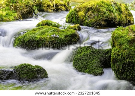 mountain stream waterfall in the forest wallpaper