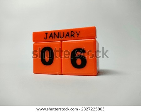 calendar design with date and month in the form of plastic blocks