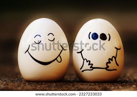 Eggcellent Emotions, A Funny and Cute Cartoon Concept Depicting a Group of Fresh White Eggs with Expressive Faces