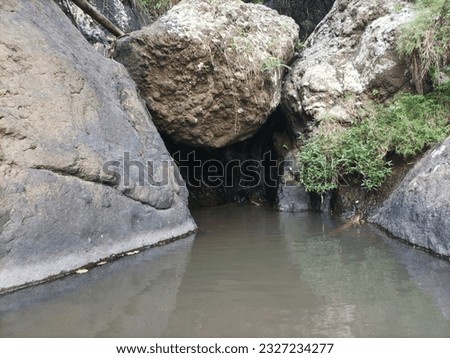Water cave, a river that has a cave