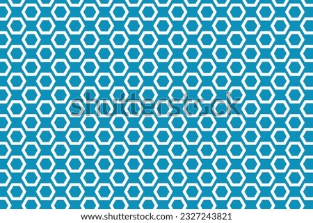 Blue and white honeycomb hexagon structure background. Hexagonal tiles seamless pattern.
