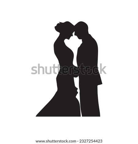 Beautiful couple silhouette vector art.