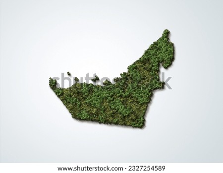 3d green map of United Arab Emirates on white isolated background, UAE 3d green map